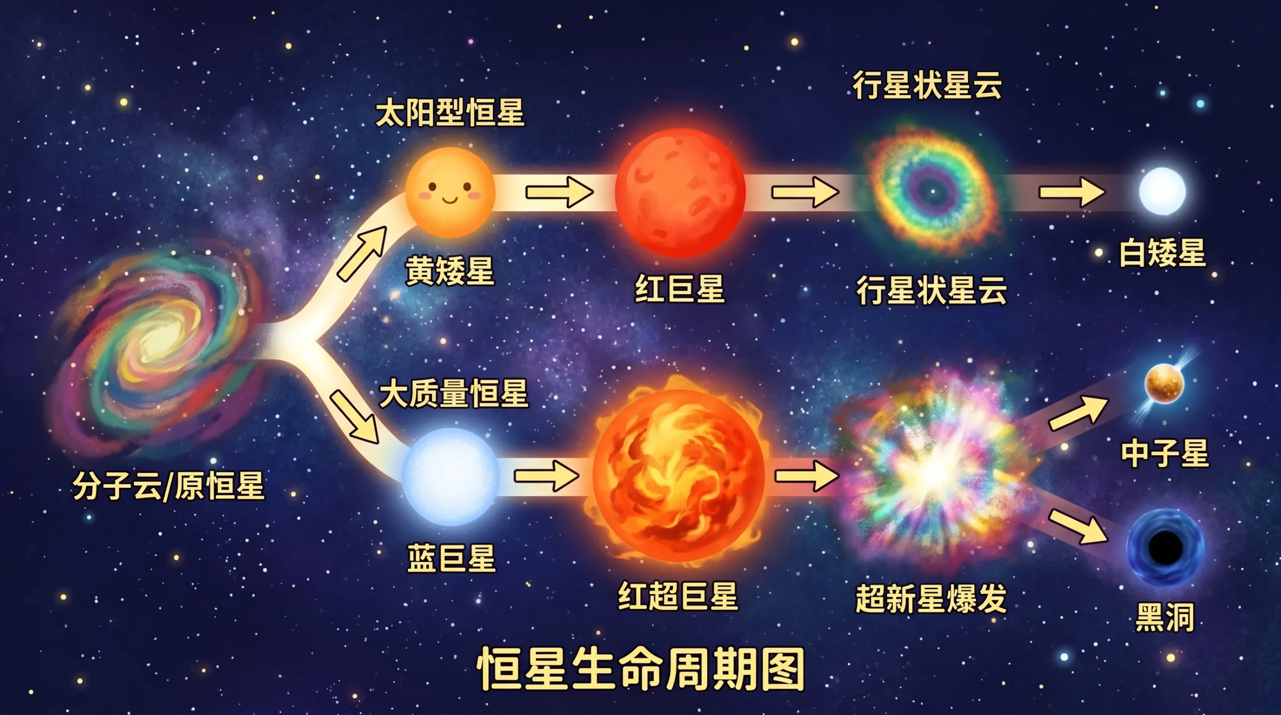 恒星演化:从氢熔炉到白矮星、中子星或黑洞
