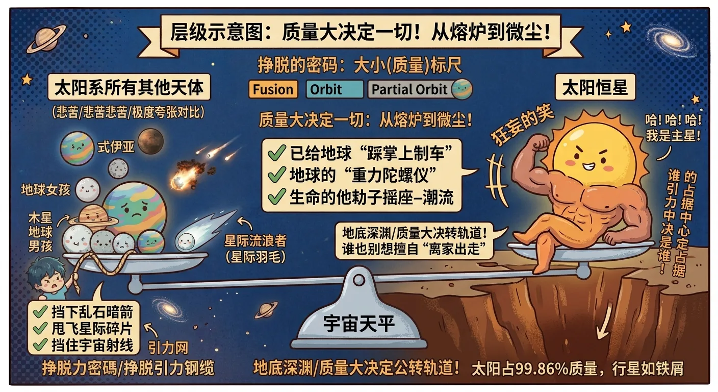 质量大决定一切:铁屑挣脱不了磁铁,羽毛却可能被风带走